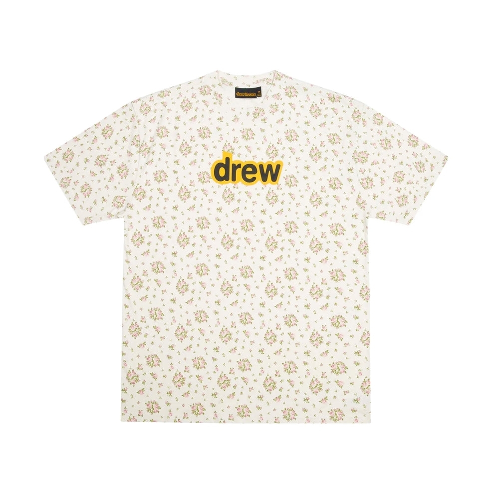 DREW Cream Floral Short Sleeve Tee L
